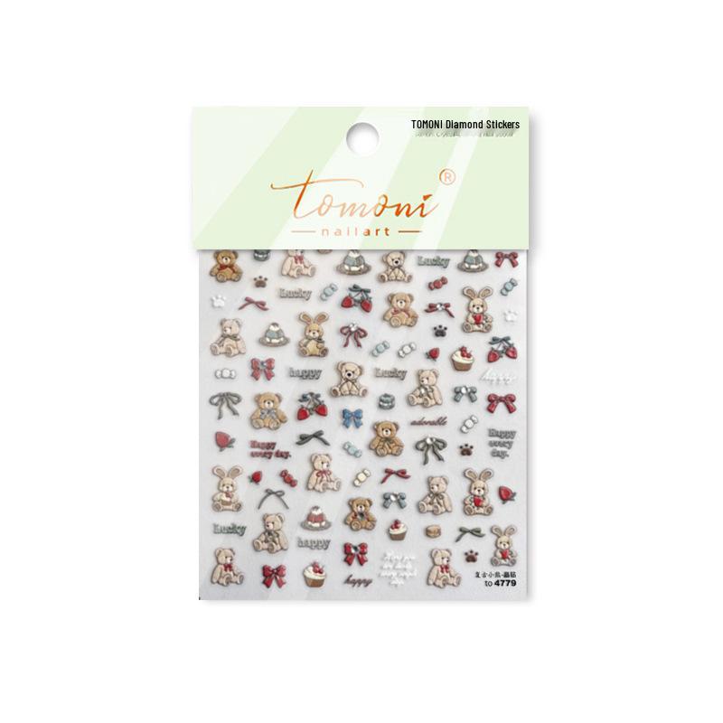 

tomoni Ретро Мишка Кристальные Наклейки для Ногтей для Детей - DIY Микс