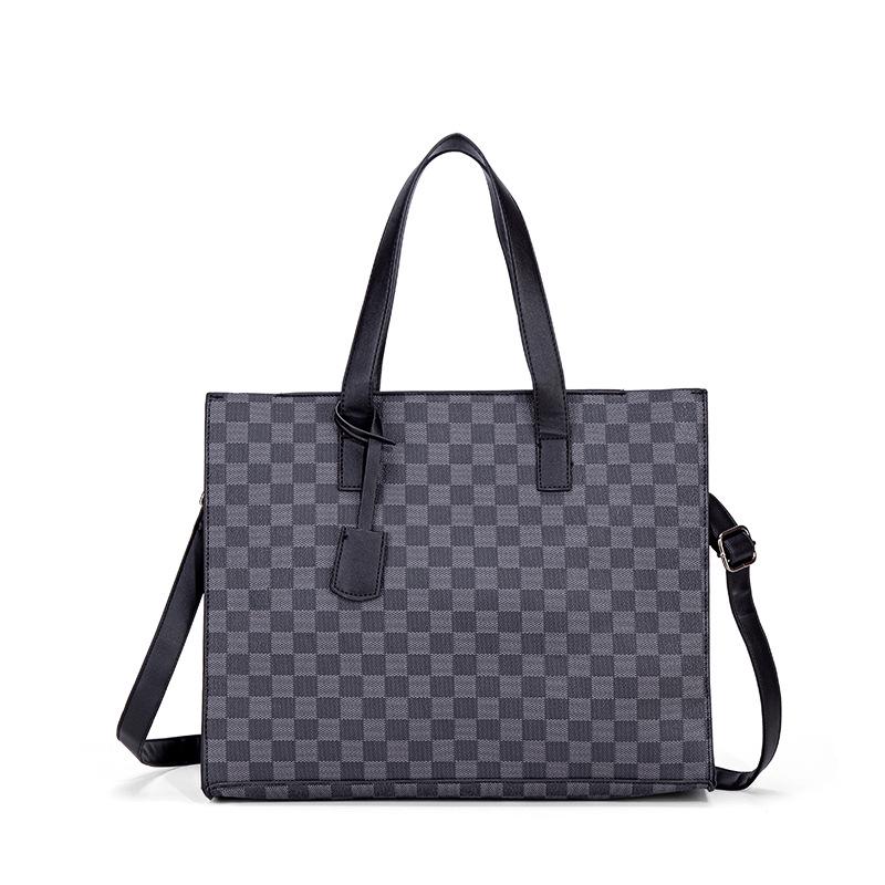 Men's Retro Korean Style PU Leather Tote & Crossbody Shoulder Bag