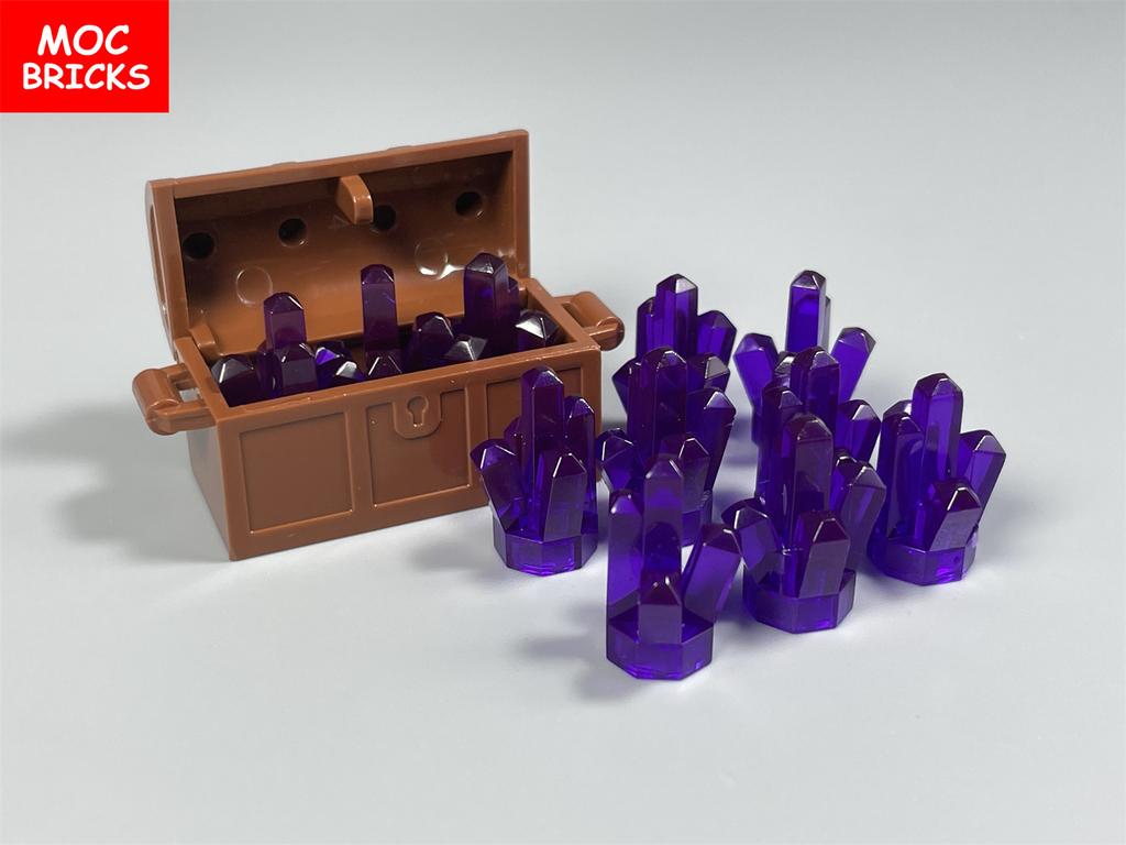 MOC Bricks Treasure Box Ore Trans Gem Precious Crystal Stone Building Blocks Educational Assembled Parts Toys For Kids Gift