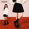 Taomachi Girls' Velvet Skirt - Stylish & Versatile for Fall/Winter 2025, Middle/Big Kids' Short Skirt