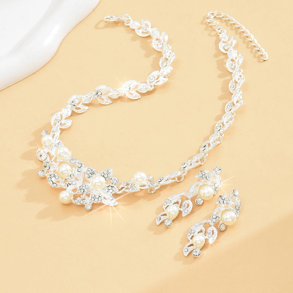 Bridal Jewelry Set Necklace Earrings Two Piece Set for Women