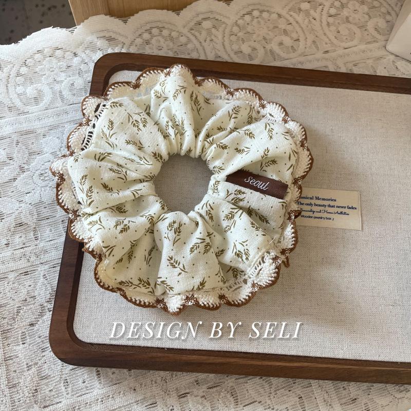 Autumn New Wheat Harvest Fabric Scrunchie French Gentle Simple Floral Handmade