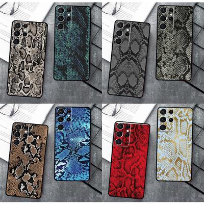 Snake Skin Silicone Case For Samsung Galaxy S23 S22 Ultra S21 S20 FE S8 S9 S10 Plus Note 20 Ultra Cover