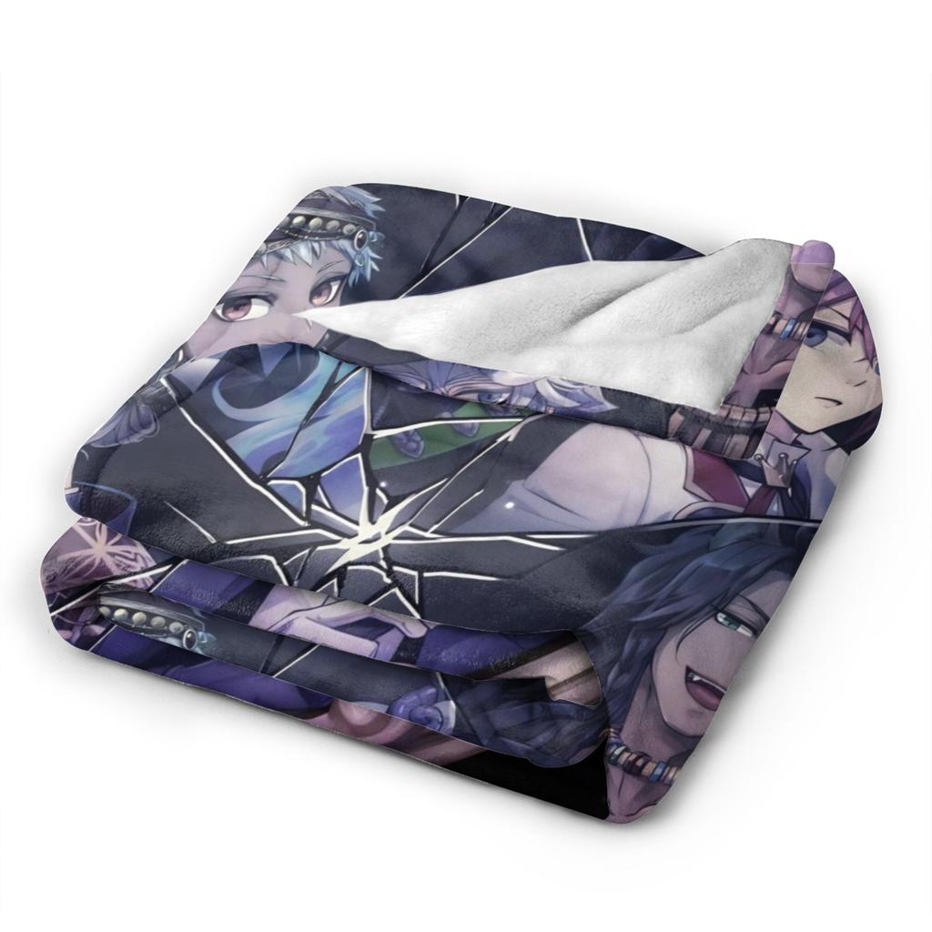 Twisted Wonderland Yuu Grim Koc TWST Gra rytmiczna Wełniany Nowość Oddychające Kocy do rzucania na pościel Salon Zima Samochód