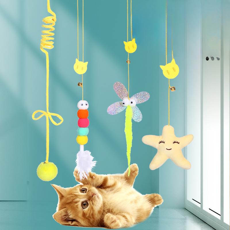 Hanging Cat Toys Biting Cat Teaser Catnip Self-entertaining Cat ToysFeather Cat Toys Pets