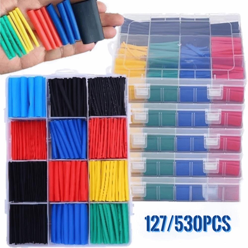 127/530Pcs 2:1 Shrink Ratio Heat Shrink Tubing Sleeves Cable Repair Protection  Cable Insulation