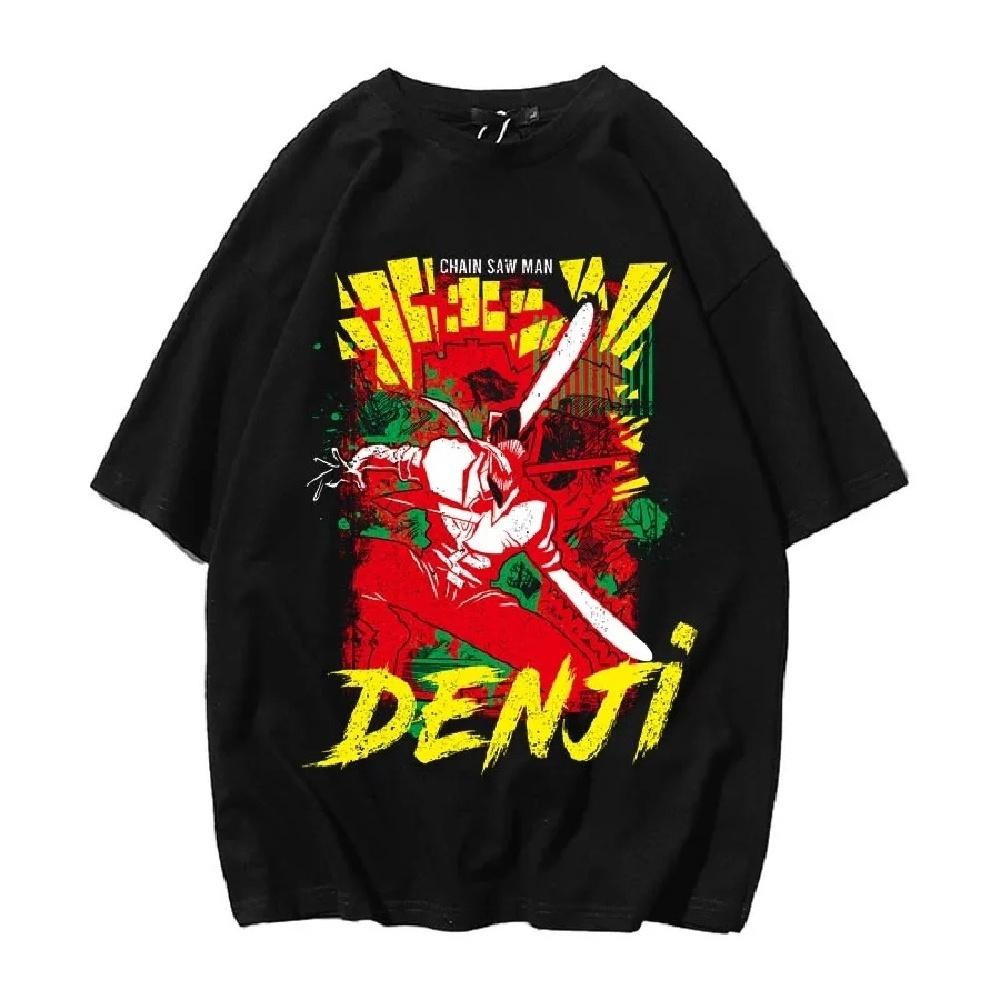 

Chainsaw Man Anime Handsome Printed Summer Men s Casual Comfortable 100% Cotton T-Shirt Outdoor Street Fashion Menswear1 XXXXXL чорний