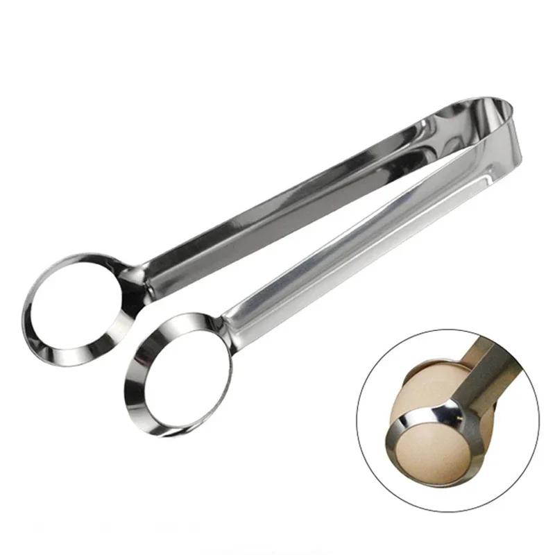 Boiled Egg Tongs Stainless Steel Kitchen Tongs Egg Clip Meatball Clamp Salad Food Tongs Egg Cooking Tools Kitchen Accessories