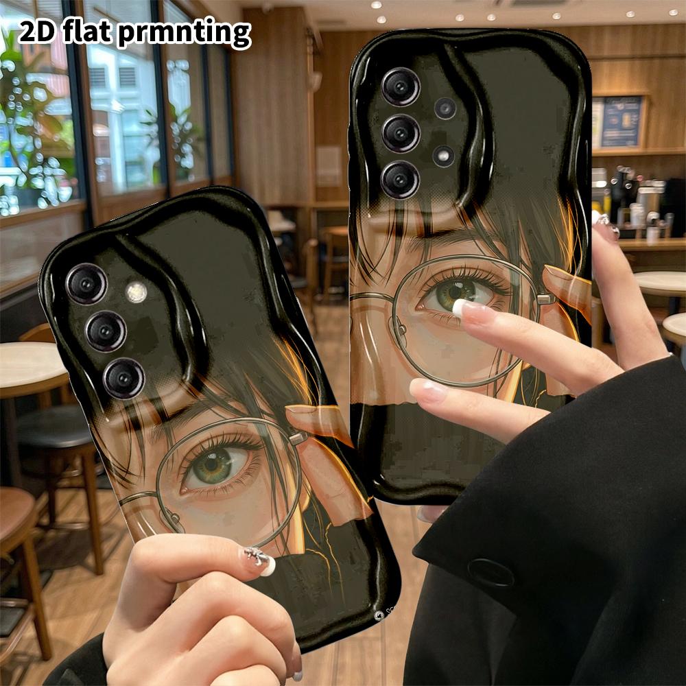 Phone case: 2D flat, suitable for Samsung Galaxy A34 A35 M05 M06 S20 S22 S21 FE Plus 5G, cartoon-style girl, perfect holiday gift for Christmas and Ha