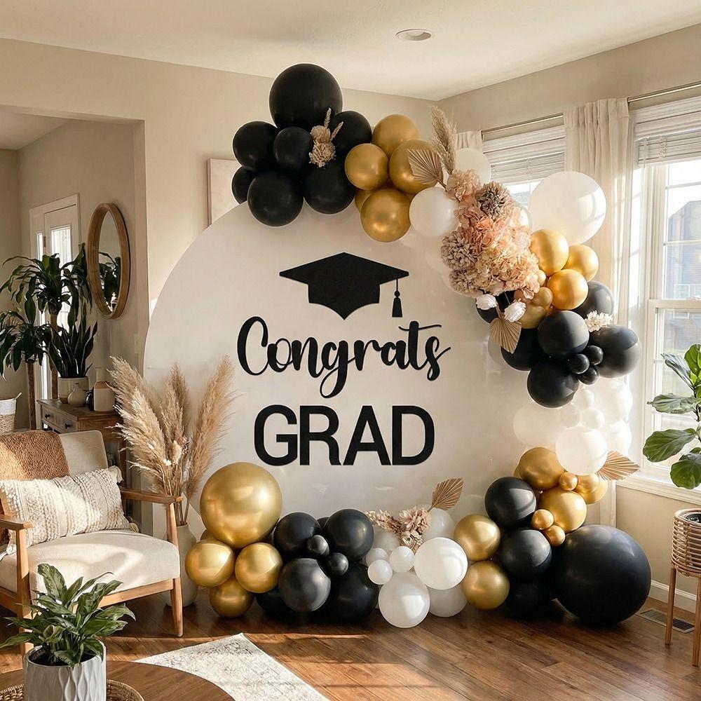 Felt Material Graduation Sailboard Stickers Black Cap Graduation Party Backdrop  Ceiling Background