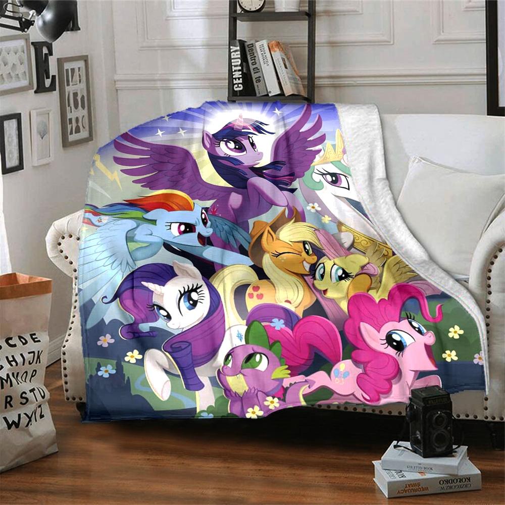 Group Magic Ponies Starlight Fantasy Sky Print Flannel Blanket Soft Warm Throw Blanket For Sofa Bedroom