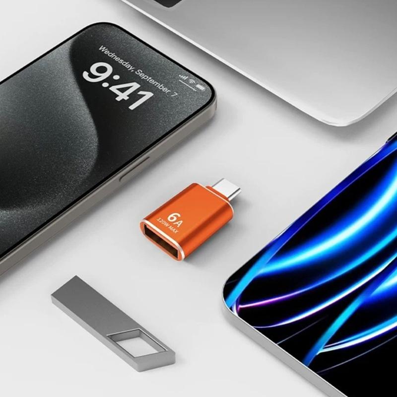 Durability Metal Type C To USB Adapter OTG Converter For Fast Data Transfer 120W 6A Charging And Device Connectivities