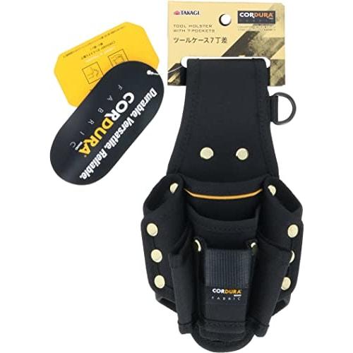 Takagi Tool Case, 7-Tool Holder, CORDURA, Black, 13 x 10 x 23.5 cm, Made of Polyester, Lightweight and Strong