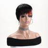 European and American Style Women’s Short Straight Synthetic Wig Fashion Multicolor Hairpiece with Side Bangs
