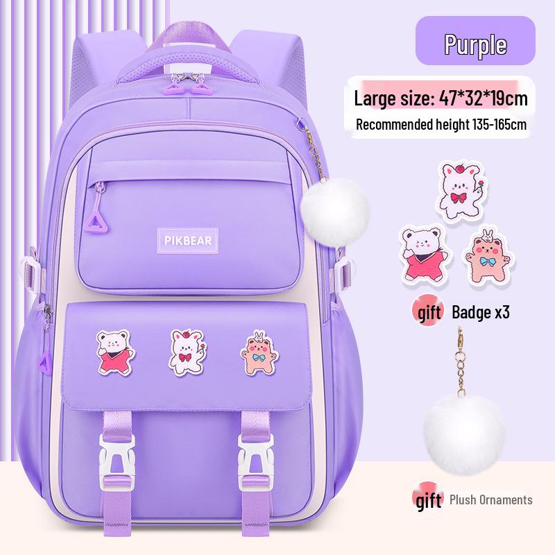 Rucksack mit großem Fassungsvermögen und wasserabweisend für Grundschulmädchen - Leichtes, lastreduzierendes 3-teiliges Set