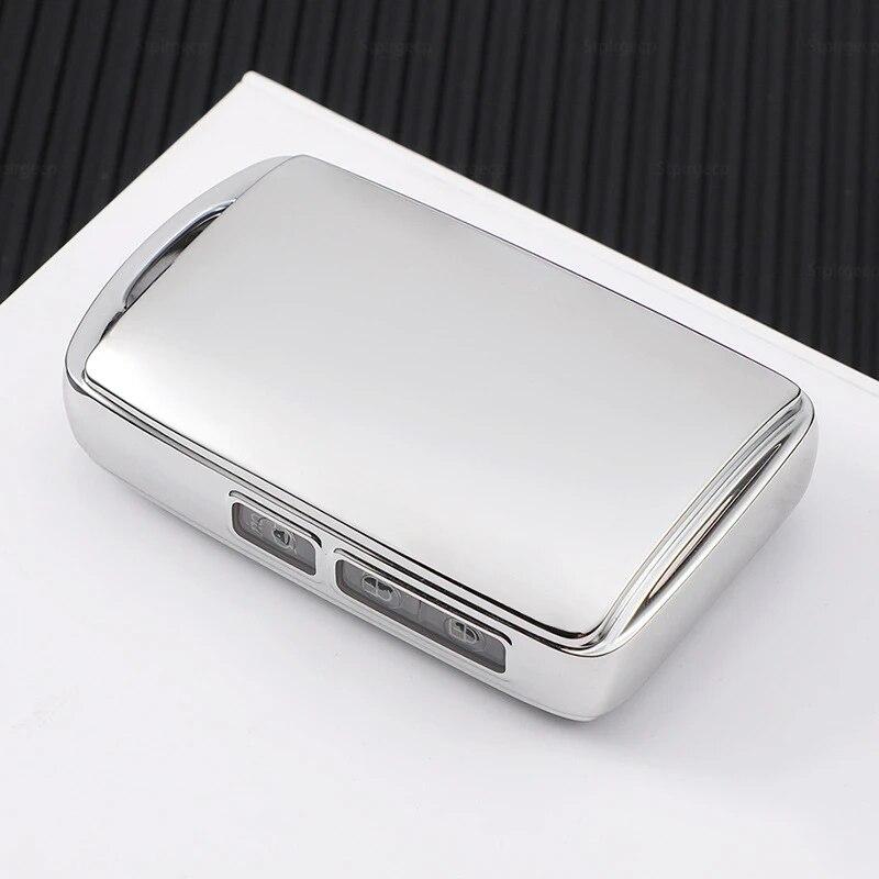 

Мягкий чехол для дистанционного ключа из ТПУ для Mazda 3 Alexa Sedan Hatchback, 3-кнопочный брелок для ключей, чехол, кожаная куртка, рукав серебряный