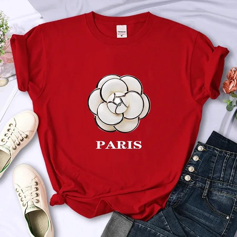 

Luxury Brand Flower For Women s High-Quality Summer Printing T-shirt 100% Cotton Casual Oversized Y2k Personality Sleeve O-neck 4XL