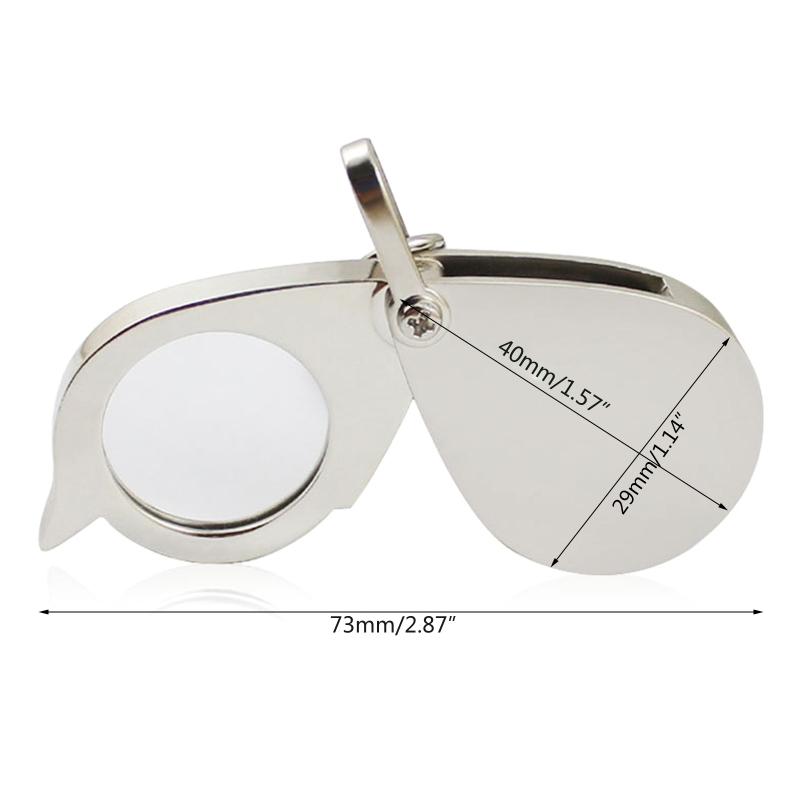 Tragbare Taschenleselupe 15X Faltbar mit Metall Schmucklupe Vergrößerungsbrille Linse Schlüsselanhänger Geschenk