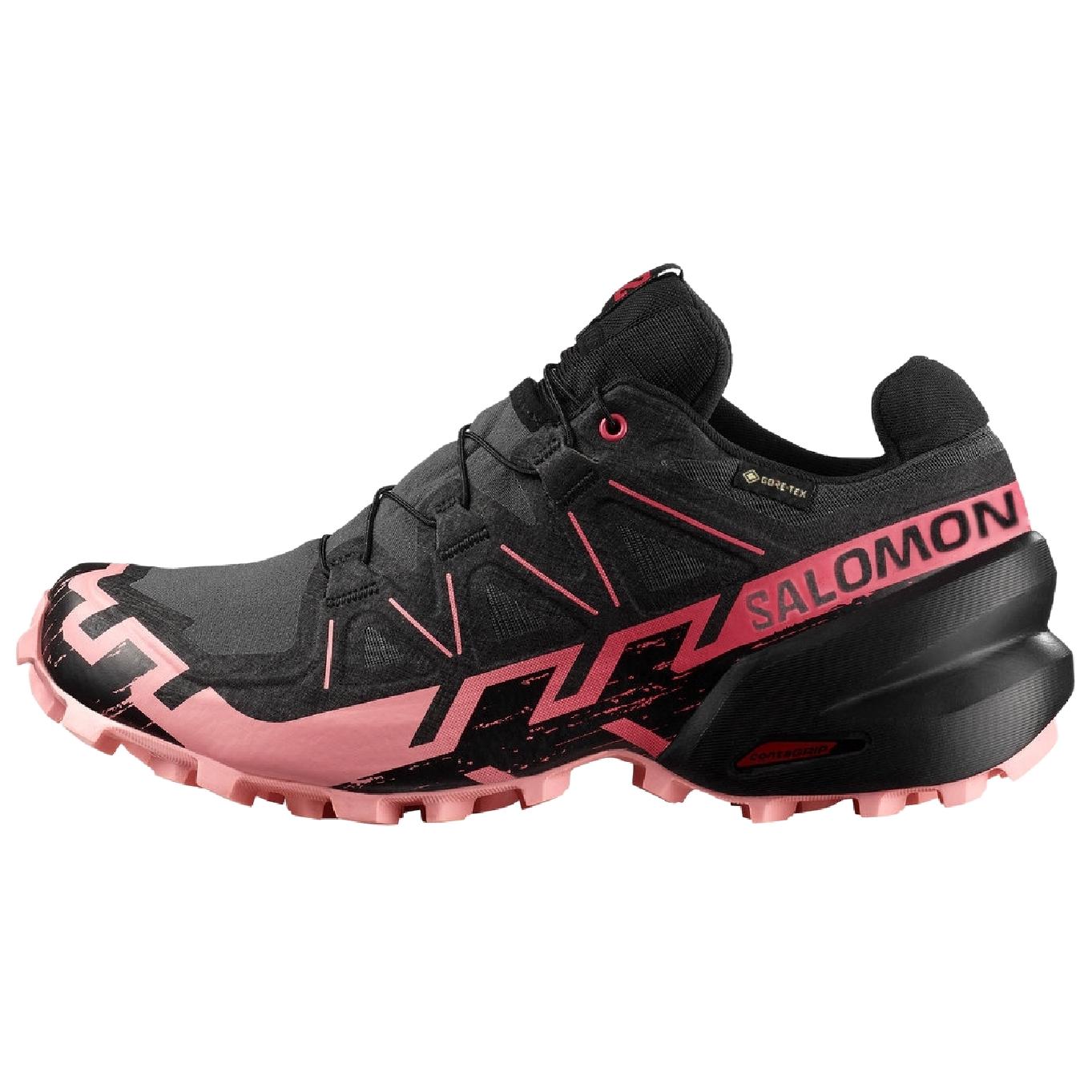 Salomon Speedcross 6 Gtx Модные Удобные Беговые Кроссовки Женские Беговые Кроссовки Черно-Розовые 478804 38