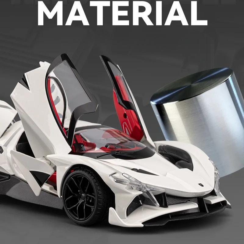 1:18 Project EVO Sports car Alloy Car Model Simulation Sound Light Toy Car Toy Boy Collection Decoration Gift