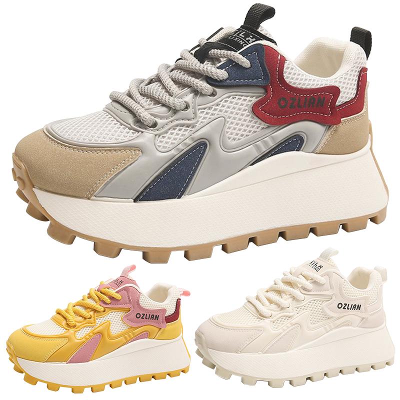 New Shallow Mouth Single Shoe Platform Mid Heel Pumps Women's Vulcanize Shoes Flats Shoes Women's Sneakers