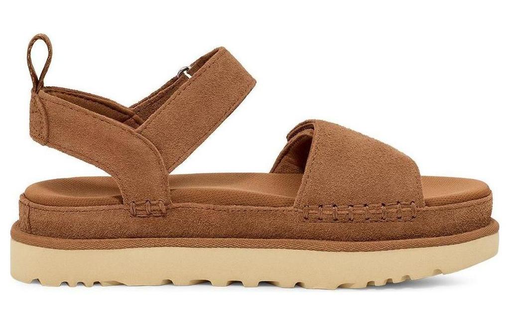 Women's Sandals UGG Goldenstar Cow Split Leather Fashion Sandal Women's Chestnut Brown