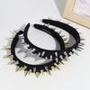1PC Exaggerated, Designer, Rivet, Black, Hairband, Summer, Wide, Fashion, Punk, Personalized, Headband, Hairpin