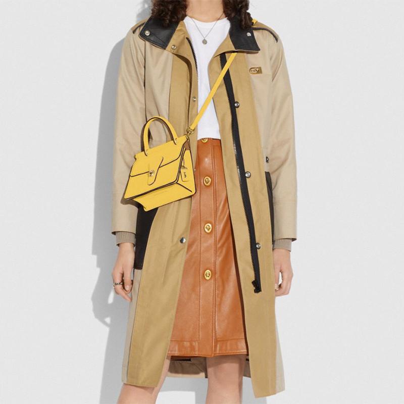 Coach Willis Candy Color Top Handle Leather Shoulder Crossbody Bag Small Women Handbags Yellow 89225-B4PUA