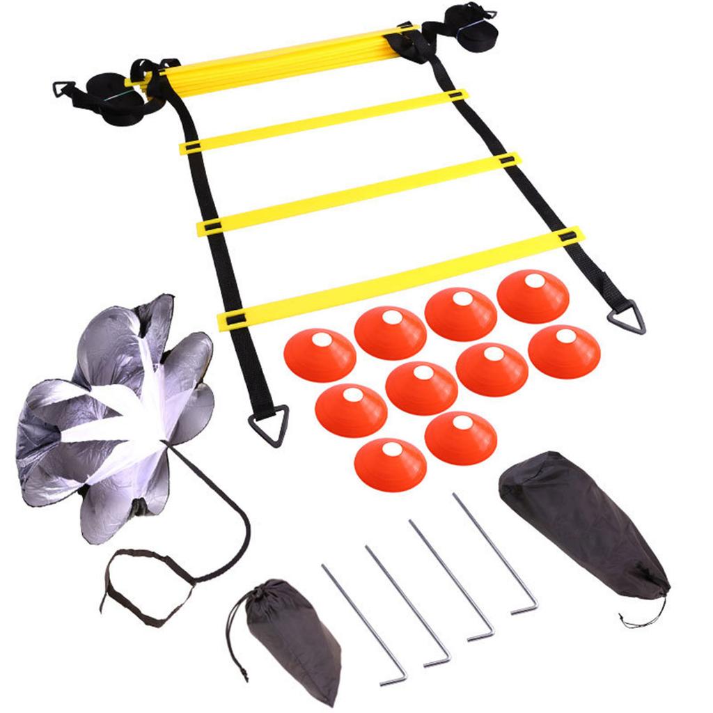 Agility Speed Ladder Soccer Ball Football Flexibility Training Ladder and Carry Bag for Kids Adults Sports Equipment Set