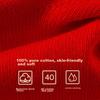 Langsha Zodiac Year, Red Socks for Men, Pure Cotton, Antibacterial, Wedding Celebration, Chinese New Year, Bright Red Mid-Calf Men's Socks