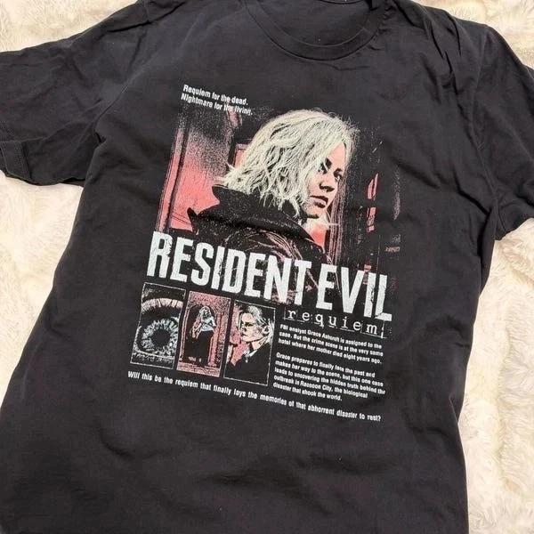 

Унисекс Футболка Resident Evil Requiem, Футболка в Подарок Фанатам, Повседневная Футболка с Принтом для Фанатов, Мужская и Женская Футболка - Мужская Su... S разноцветный