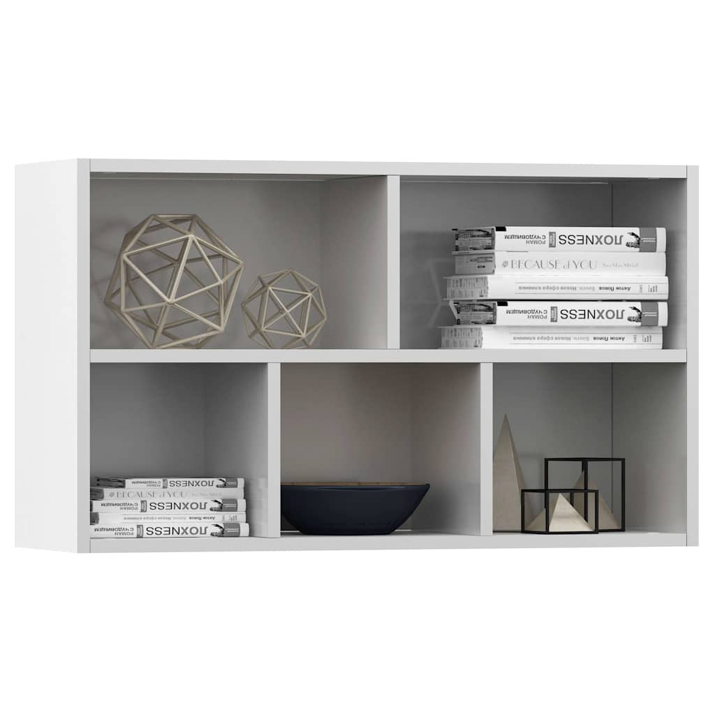 Bookshelf Sideboard White 50 X 25 X 80 Cm Engineered Wood