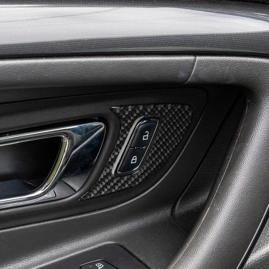 Real Carbon Fiber Compatible with Ford Taurus SEL/Limited/SE/SHO 2013-2019 2014 2015 2016 2017 2018 Accessories Car Door Lock Decoration Trim Cover