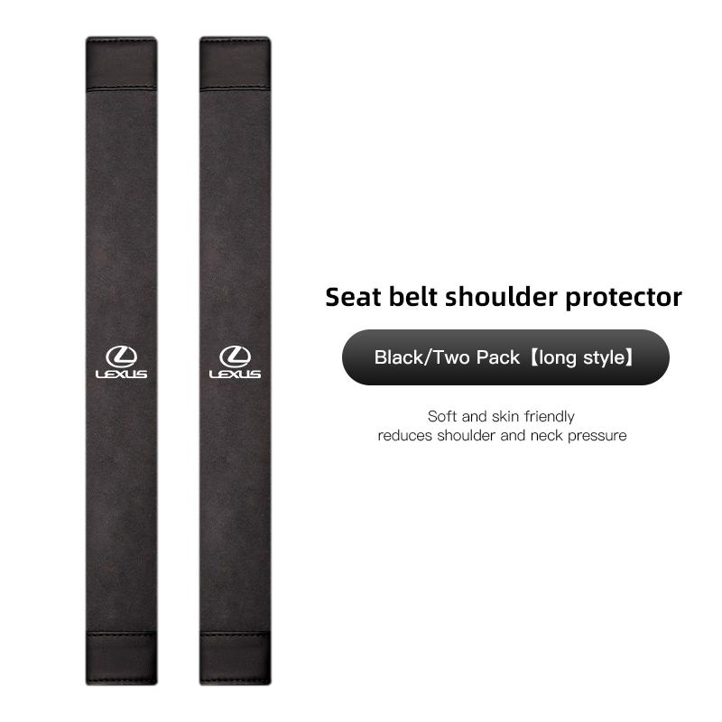 2Pcs Car Seat Belt Cover Shoulder Mat Suede Cushion For Lexus GS IS LS500h ES260 ES300h RX350h NX260 UX260 LM LC RZ450e TX RC
