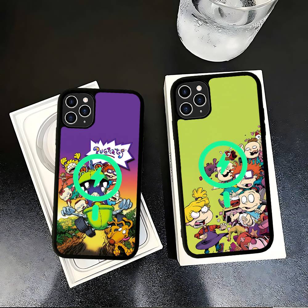 Cartoon Funny R-Rugrats For Magsafe Magnetic Phone Case Wireless PC+TPU For IPhone 11 12 13 14 15 16 17 Pro Max Plus
