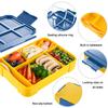 Portable Bento Box Travel Vegetable Salad Container with Spoon Fork Fruit Salad Lunch Box Food Storage Container for Kids Adults