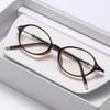 Korean Style Small Oval Frame Reading Glasses Women Artistic Temperament Anti Blue Light Presbyopia Eyeglasses with Diopter+4.0