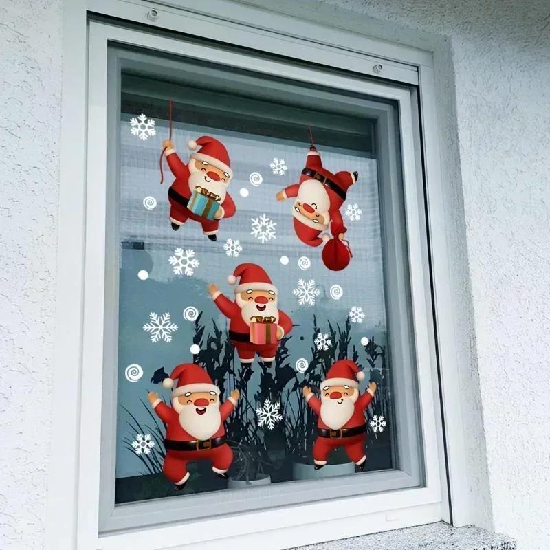 

Creative Christmas Old Man Window Sticker Suitable Celebrate Christmas Home Decor Wallpaper Festival Sticker Accessory Decorate A