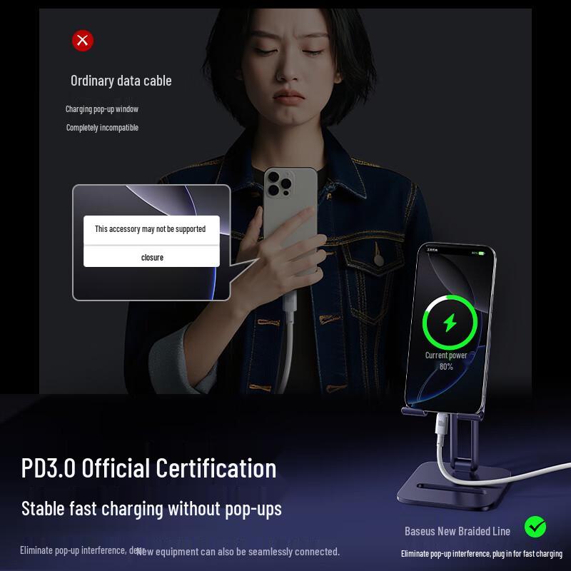 Baseus Type-C To Type-C PD 100W Fast Charging Braided Cable
