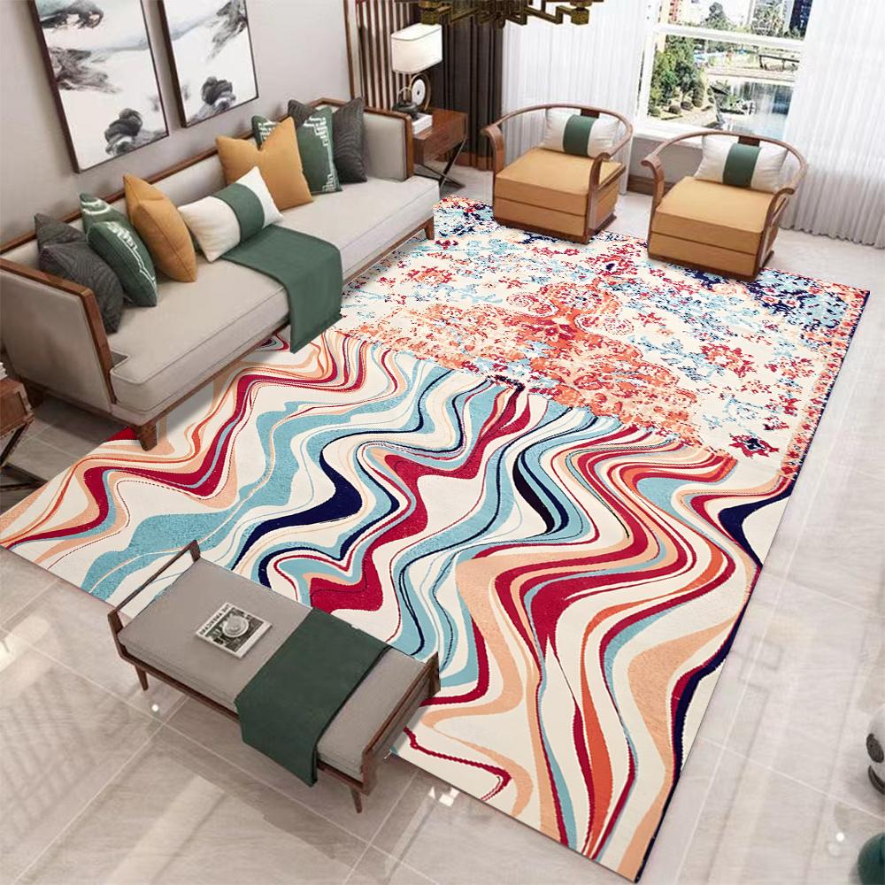 Ethnic Style Su Printed Floor Mat Bohemian Style Bedroom Carpet Soft Living Room Floor Mat Visual Art Entrance Anti Slip Carpet