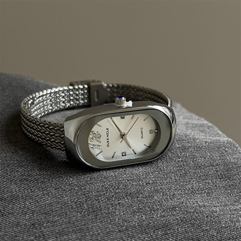 Fashion Oval Women's Watch Simple Stainless Steel Mesh Strap Waterproof Ladies' Watch Luxury Gold Watch for Women