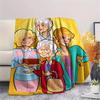 1PC The Golden Print Flannel Blanket, High quality All Seasons, Home Decor, Warmth and Comfort, Perfect for Christmas Gifts