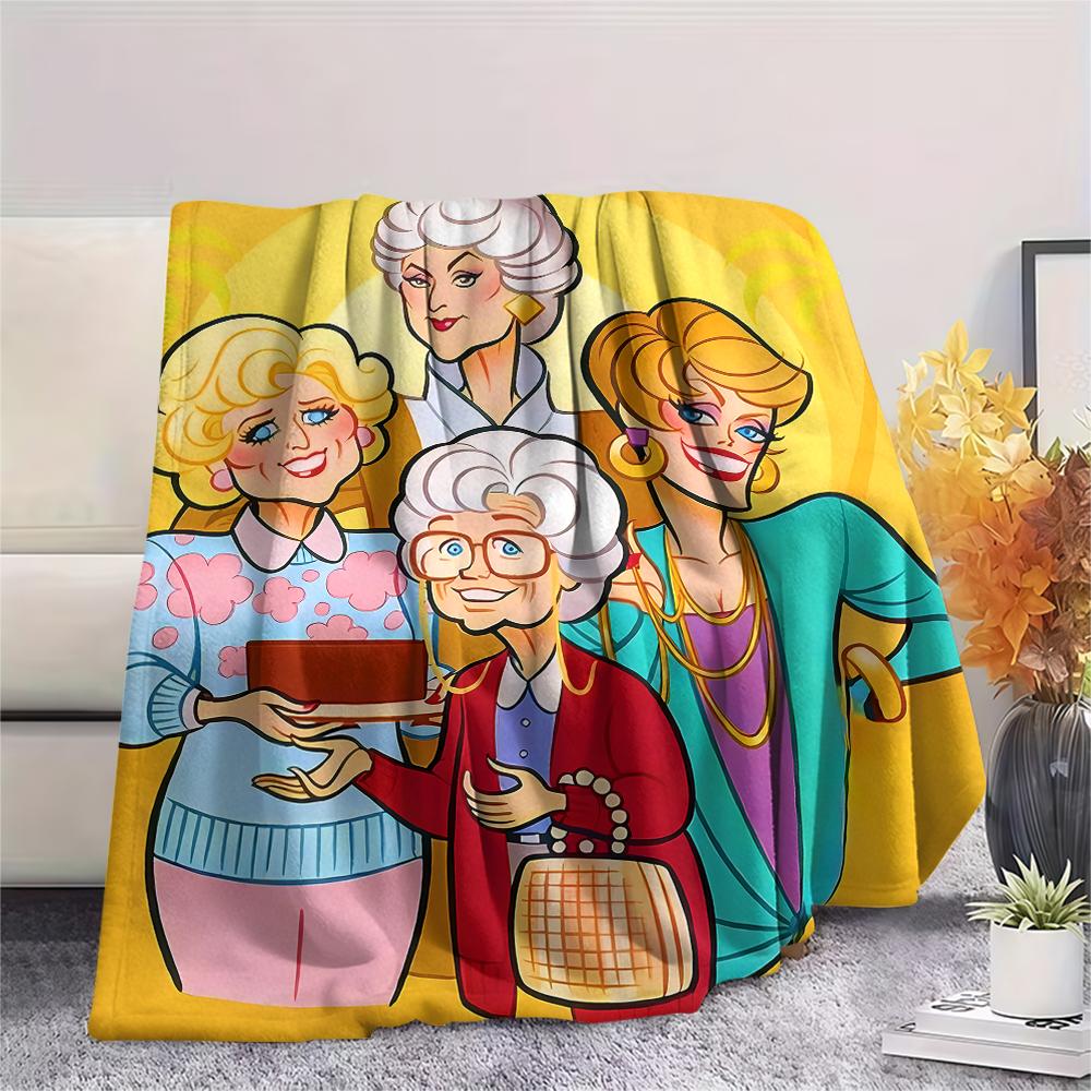 1PC The Golden Print Flannel Blanket, High quality All Seasons, Home Decor, Warmth and Comfort, Perfect for Christmas Gifts