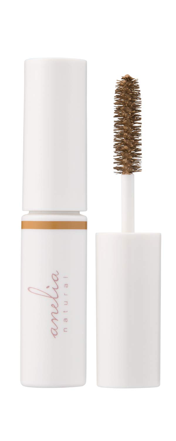 Anelia Natural Additive-Free Eyebrow Mascara [Hypoallergenic, Removes with Warm Water, Produced by Hinano Yoshikawa] 6.6g (Honey Brown)