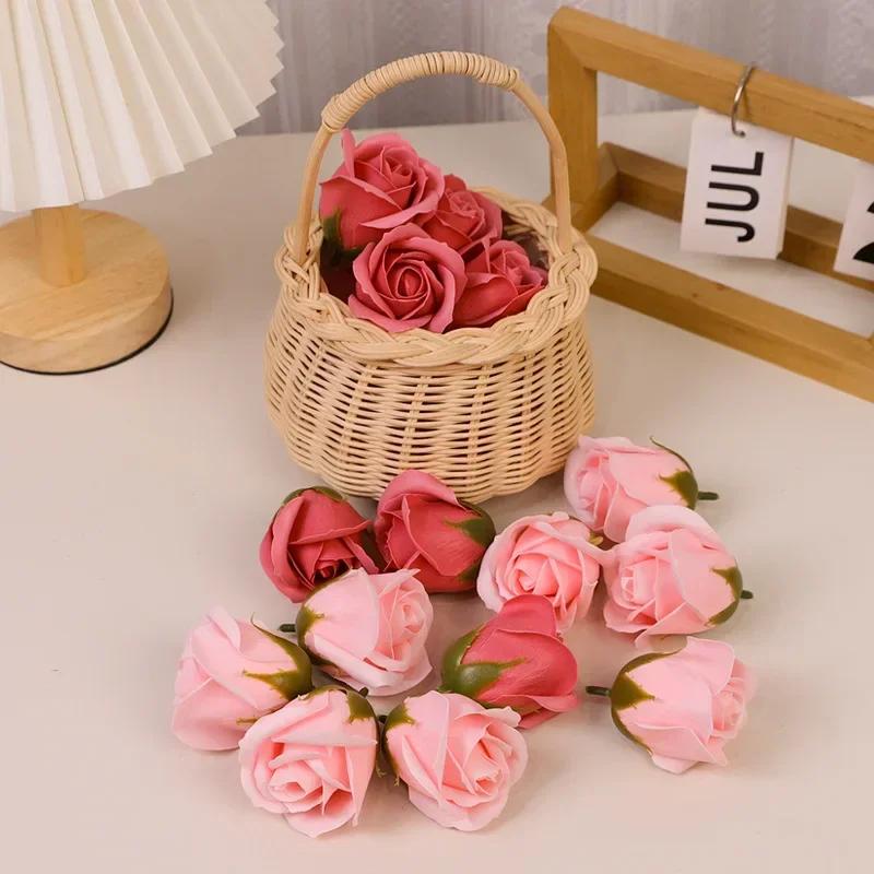6.9cm Soap Rose Flower Head Bake Brown New Style DIY Gift F Mother's Day Birthday Valentine Wedding Baby Shower Favor
