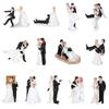 Elegant Valentine's Day Wedding Decoration Figurine Gift Birthday Anniversary Cake Topper Bride&Groom Couple Synthetic Resin
