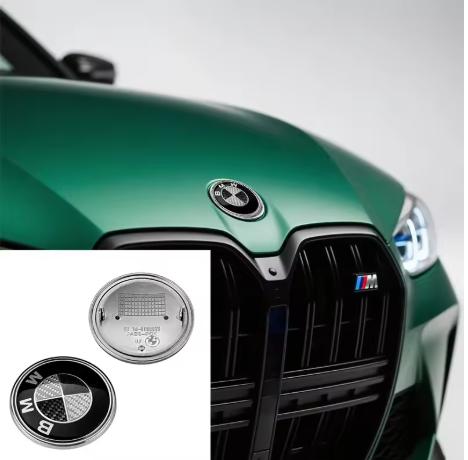 MLKQ6 1/4/7Pcs Automobile Hood and Trunk Badge Carbon Fiber Decorative Badge 74/82mm for BMW X5E70 E30 F32 F35 F02 F07 F18 F07