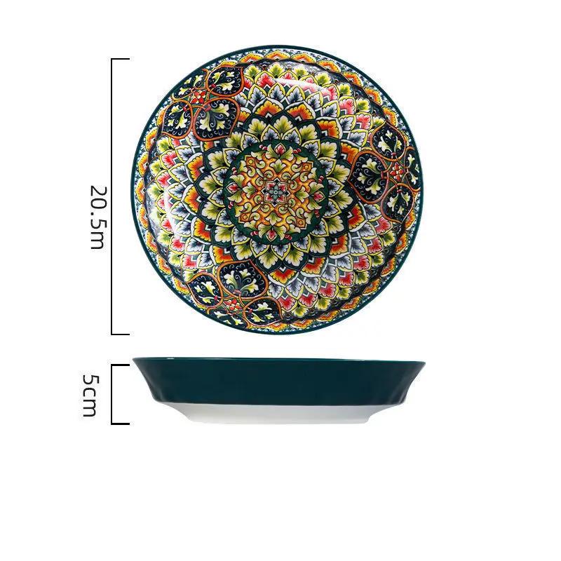 Polnische Keramikteller Haushalts-Kreative Backform Obstsalat Kartoffelpüree Nudelschüssel Kuchenplatte Küchenzubehör
