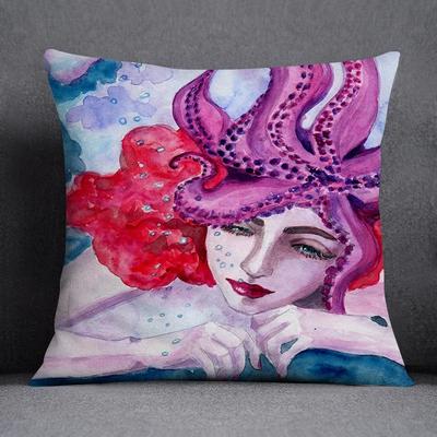 Capa de Almofada Quadrada com Estampa Biológica de Mundo Oceânico para Decoração de Casa, Sala de Estar, Sofá, Escritório, Almofada de Arremesso