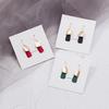 Matte Contrasting Splicing Matte Earrings, French Lazy Style Round Face Thin Autumn And Winter Earrings